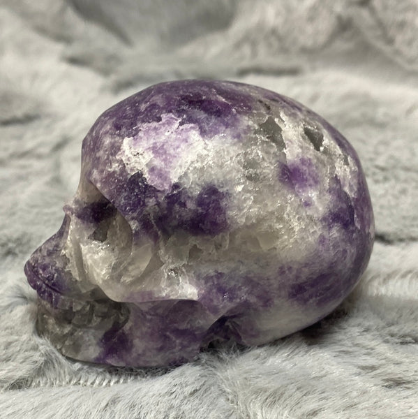 2.5" Lepidolite Hand Carved Crystal Skull Carving