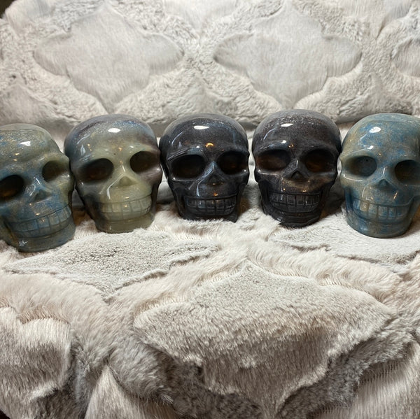 3" Hand-Carved Trolleite Skulls from Brazil