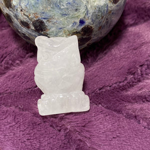 1.5" Crystal Owl Carving - You Select Crystal Type