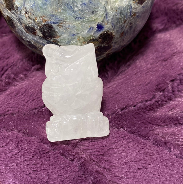 1.5" Crystal Owl Carving - You Select Crystal Type