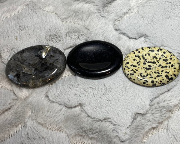 Obsidian Raven & Worry Stone Set