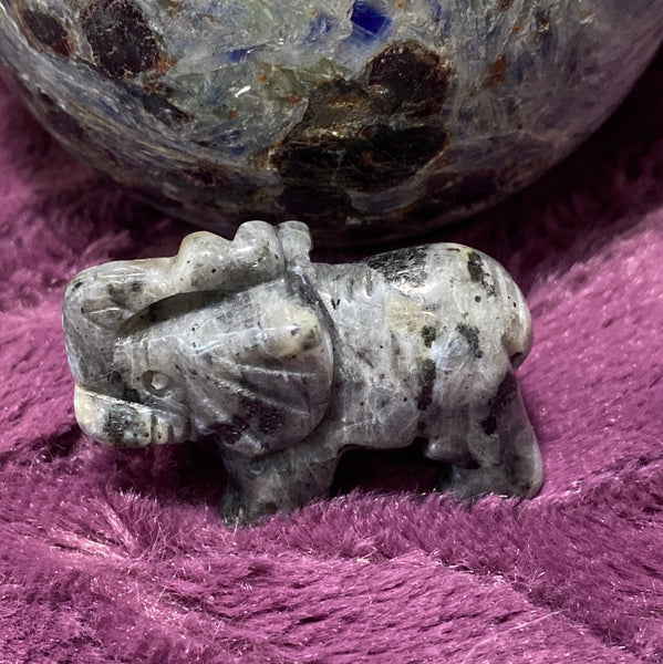 1.5 " Elephant Carving - You Select Crystal Type