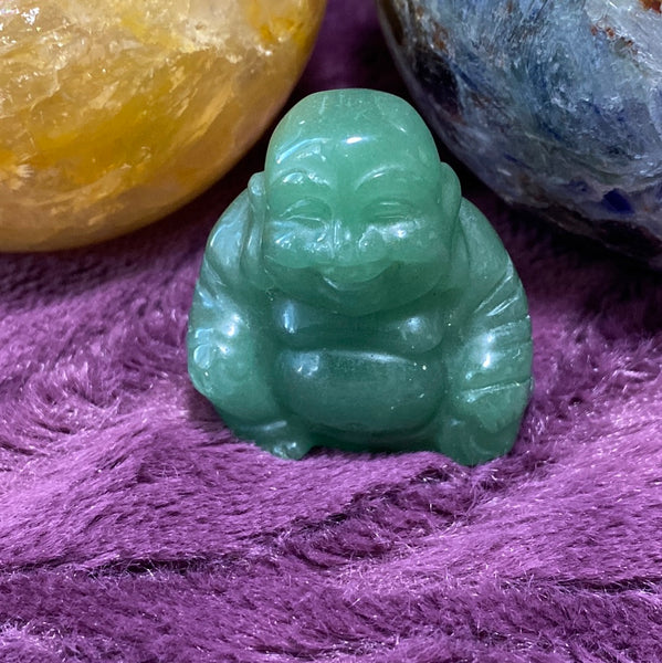1.5" Happy Buddha Carving - You Select Crystal Type
