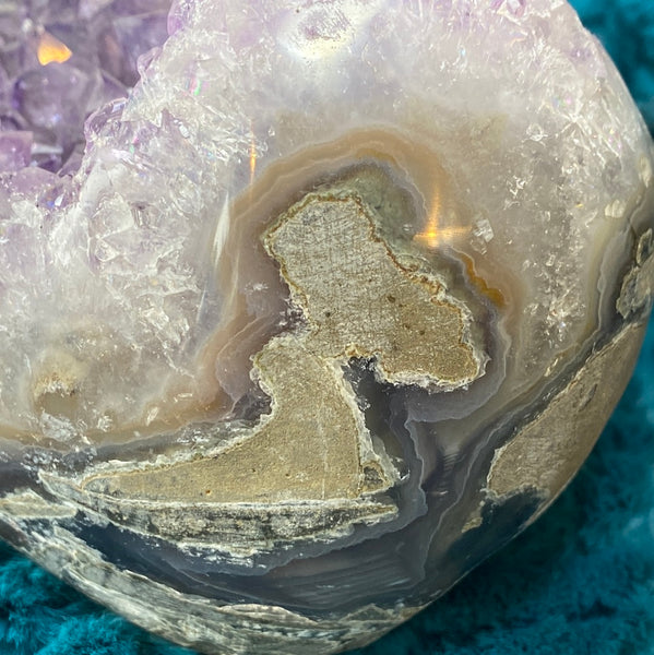Large Amethyst Hand Carved Heart from Uruguay 3.3lbs