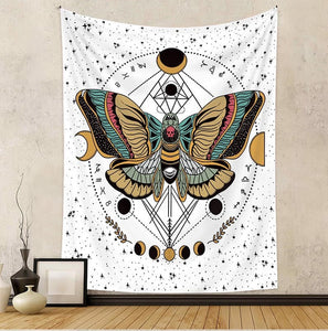 Death Moth Zodiac Color Polyester Blend Tapestry