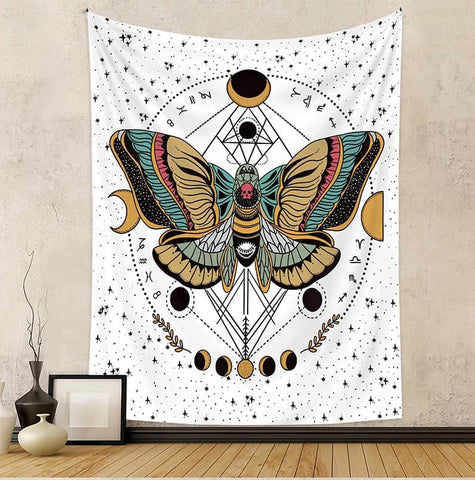 Death Moth Zodiac Color Polyester Blend Tapestry