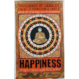 100% Cotton Happiness Candle Tapestry