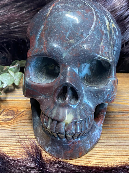 5.3" Plum Agate Skull Carving