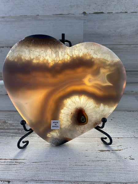 Brazilian Agate Heart Carving