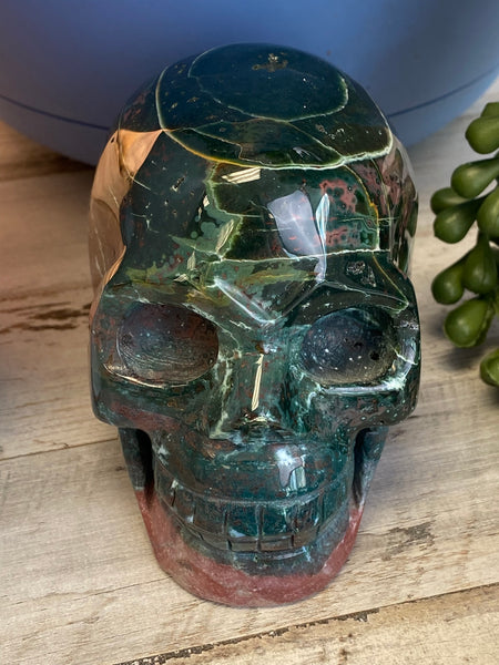 4.5 " Cosmic Ocean Jasper Skull Carving