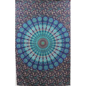 100 % Cotton Blue Mandala Tapestry