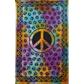 100% Cotton Tye Dye Peace Sign Tapestry